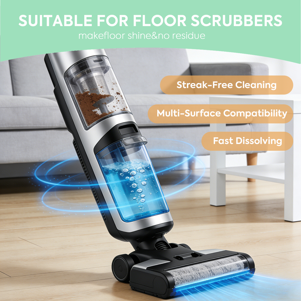 Efficient Floor Cleaning Tablets: Multi-Surface Solution (Lemon Scent)